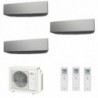 Fujitsu Trial Split KE-B WiFi 7+12+12 AOYG24KBTA3 ASYG07KETF-B ASYG12KETF-B ASYG12KETF-B Condizionatore Argento R-32 Inverter