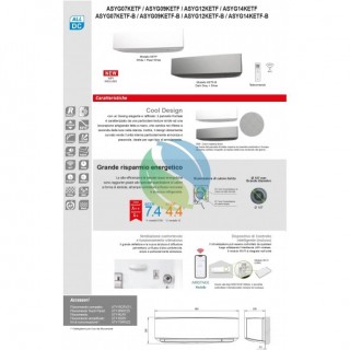 Fujitsu Trial Split KE-B WiFi 7+12+12 AOYG24KBTA3 ASYG07KETF-B ASYG12KETF-B ASYG12KETF-B Condizionatore Argento R-32 Inverter...