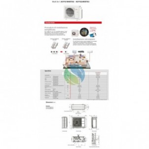 Fujitsu Trial Split KE-B WiFi 7+12+12 AOYG24KBTA3 ASYG07KETF-B ASYG12KETF-B ASYG12KETF-B Condizionatore Argento R-32 Inverter...