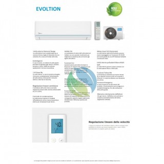 Midea Quadri Split 9+9+9+12 Btu Evolution M4O-36FN8-Q con 3 unità MSAGXAU-09HRDN8 + MSAGXBU-12HRDN8 Condizionatore R-32 WiFi ...