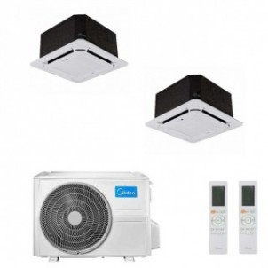 Midea Dual Split 9+12 Btu Cassetta 4 vie 60x60 M2OH-14HFN8-Q MCA3I-09HRFNX(GA) MCA3U-12HRFNX(GA) Condizionatore R-32 Midea