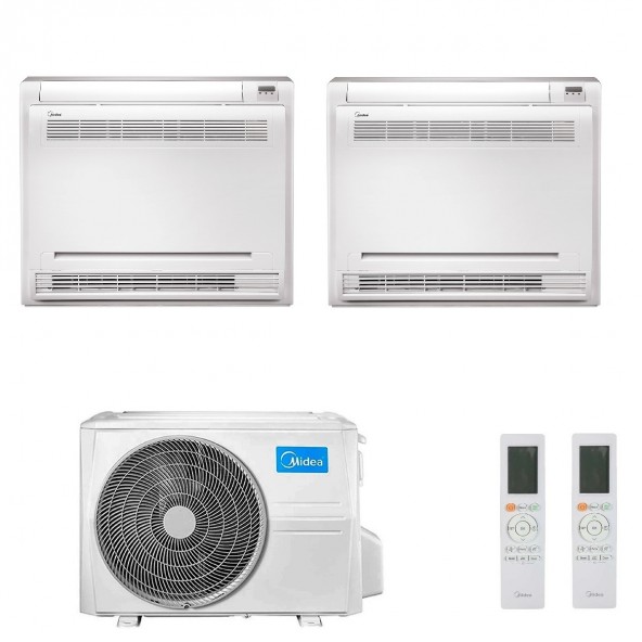 Midea Dual Split 9+12 Btu Pavimento Console M2OH-14HFN8-Q MFA2U-09HRFNX(GA) MFA2U-12HRFNX(GA) Condizionatore R-32 Midea