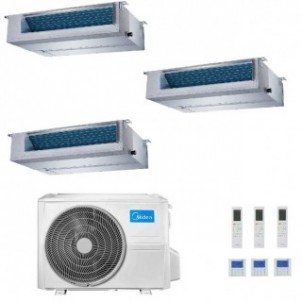 Midea Trial Split 9+9+12 Btu Canalizzabile M3OG-21HFN8-Q con 2 unità MTI-09HWFNX(GA) + MTIU-12HWFNX(GA) Condizionatore R-32 M...