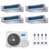 Midea Quadri Split 9+9+9+9 Btu Canalizzabile M4O-36FN8-Q con 4 unità MTI-09HWFNX(GA) Condizionatore R-32  A++ A+