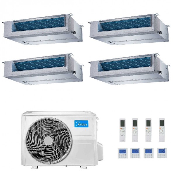 Midea Quadri Split 9+12+12+12 Btu Canalizzabile M4O-36FN8-Q MTI-09HWFNX(GA) + 3x MTIU-12HWFNX(GA) Condizionatore R-32 Midea