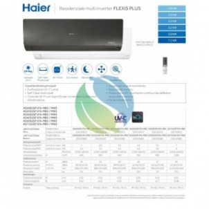 Haier Dual Split 12+18 Btu Flexis Plus Bianco 4U75S2SR5FA AS35S2SF1FA-MW3 AS50S2SF1FA-MW3 Condizionatore R-32 WiFi Parete Haier