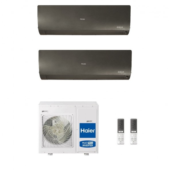 Haier Dual Split 12+15 Btu Flexis Plus Nero 4U75S2SR5FA AS35S2SF1FA-MB3 AS42S2SF1FA-MB3 Condizionatore R-32 WiFi Parete Haier