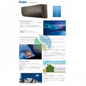 Haier Dual Split 12+18 Flexis Plus Nero 4U85S2SR5FA AS35S2SF1FA-MB3 AS50S2SF1FA-MB3 Condizionatore WiFi Haier