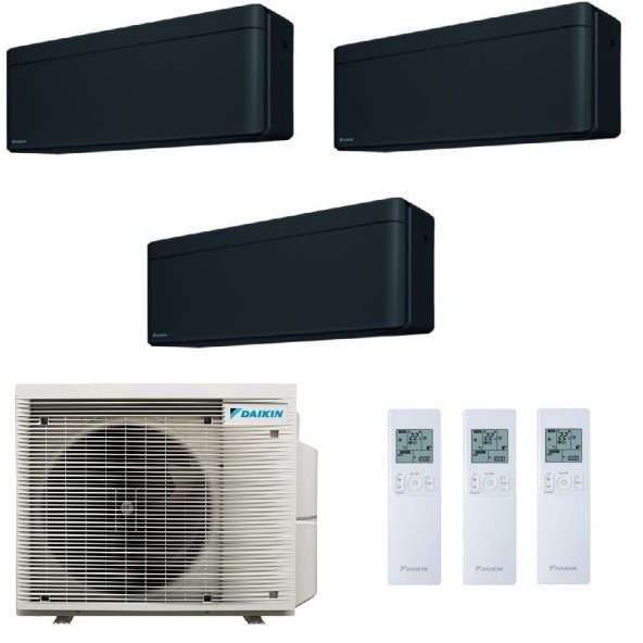 Daikin Trial Split Stylish 7+7+12 Btu 3MXM52A9 FTXA20CB FTXA20CB FTXA35CB Condizionatore Stylish Total Black A+++ A++ WiFi R-...