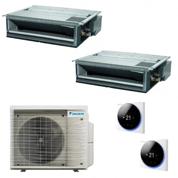 Daikin Dual Split Canalizzato 9000+12000 Btu 2MXM50A9 FDXM25F9 FDXM35F9 Condizionatore con Comandi a Filo Madoka R-32 WiFi Op...