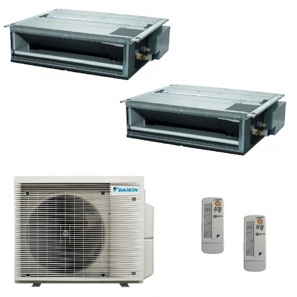 Daikin Dual Split Canalizzato 9000+9000 Btu 2MXM50A9 FDXM25F9 FDXM25F9 Condizionatore con Telecomandi R-32 WiFi Opz Daikin