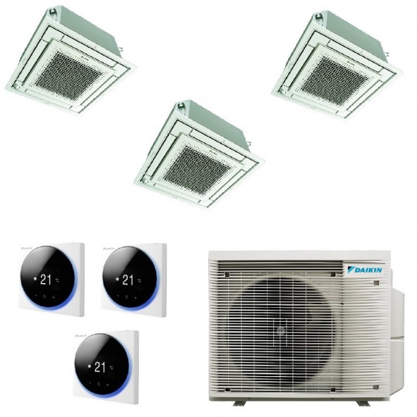 Daikin Trial Split Cassetta 9000+9000+12000 3MXM52A9 FFA25A9 FFA25A9 FFA35A9 Condizionatore 4 vie con Comandi a Filo Madoka D...