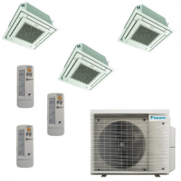 Daikin Trial Split Cassetta 9000+12000+12000 3MXM52A9 FFA25A9 FFA35A9 FFA35A9 Condizionatore 4 vie con Telecomandi Daikin