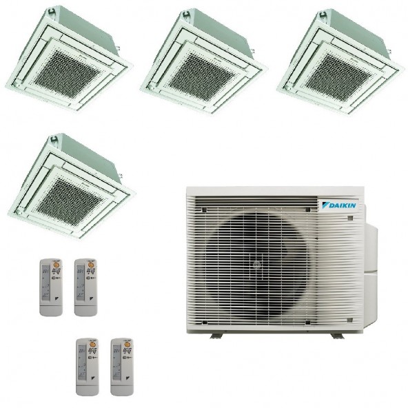 Daikin Quadri Split Cassetta 9+9+9+18 4MXM80A9 FFA25A9 FFA25A9 FFA25A9 FFA50A9 Condizionatore con Telecomandi Daikin