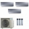 Daikin Trial Split Emura 7+7+7 Btu 3MXM68A9 FTXJ20AS FTXJ20AS FTXJ20AS Condizionatore Emura 3 Argento A++ A++ WiFi R-32