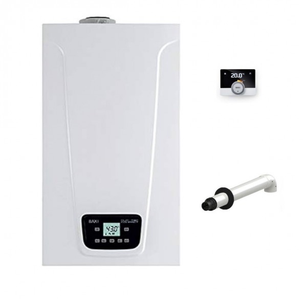 Baxi Caldaia a Condensazione Duo-Tec Compact E 24 Mago gas Metano-GPL-Propano 20-24 kW classe A A XL NOx + kit coassiale Baxi