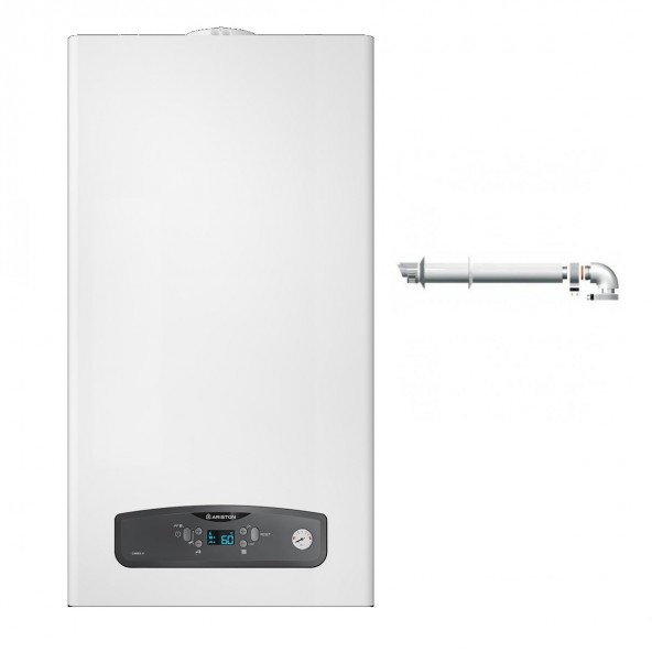 Ariston Caldaia a Condensazione Cares S 24 EU2 gas Metano-GPL 20-23 kW classe A A XL NOx 6 + kit coassiale Ariston