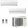 Mitsubishi Dual Split 9000+9000 Btu MXZ-2HA40VF2 MSZ-HR25VF MSZ-HR25VF Condizionatore Bianco MSZ-HR WiFi Opzionale R-32