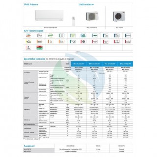 Mitsubishi Mono Split 9000 Btu MSZ-AY25VGKP MUZ-AY25VG Condizionatore Bianco MSZ-AY WiFi A+++ A++ R-32 Mitsubishi